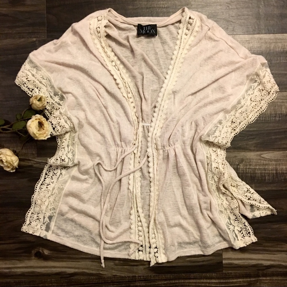 ModCloth ADORABLE Cream Lace Cardigan/Shawl/Blouse